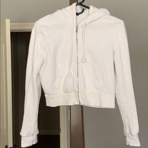 White Brandy Melville Zip-Up Hoodie